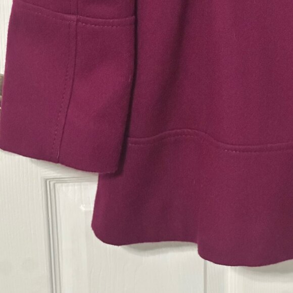 Guess Fuchsia Wool Pea Coat, Jacket, Button Detail, Fully Lined, Pink Purple - Picture 7 of 9